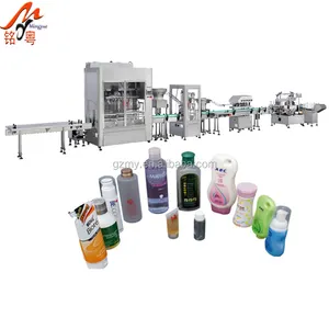 Ligne de production entièrement automatique machine de remplissage et de capsulage de bouteilles de sirop de verre machine de remplissage de bouteilles de liquide shampooing à piston prix