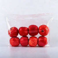 Op maat gemaakte bedrukte groente- en fruitverpakkingen van oranje plastic met luchtgaatjes en ritssluiting voor verse groenten en fruit