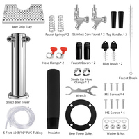 Kit de conversion de bière Kegerator avec deux robinets, distributeur de bière en acier inoxydable avec bac d'égouttement pour les fêtes à domicile