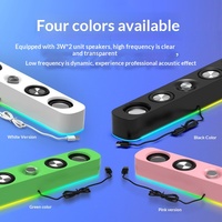 Barre de son pour ordinateur Q-E3591 filaire USB + Bluetooth 5.4, haut-parleurs stéréo doubles 5W pour ordinateur de bureau, ordinateur portable, moniteur et smartphone