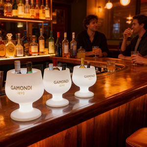 Lemari pendingin anggur LED, furnitur Bar pendingin anggur komersial bercahaya LED Modern dengan pengendali jarak jauh tahan air IP65-68 plastik Rotomolded - Product Image 2