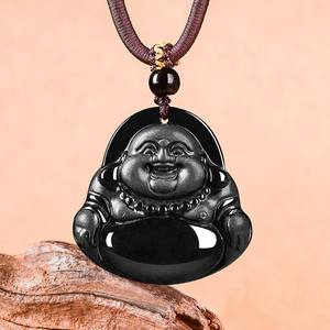 Pendentif Bouddha en Jade Noir Naturel, Design Original UNISEXE, Style Chinois, Cadeau avec Certificat d'Expertise C208 - Product Image 2