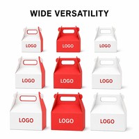 Caja de Embalaje para Pasteles de Cartón con Asa Troquelada, Impresa con Letras de Color Personalizado, Plegable, para Marca
