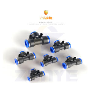 Raccords pneumatiques rapides de type T neufs et d'occasion en plastique PEG6-4/8-6/10-8/12-10 pour tuyaux d'air pour utilisation en machinerie - Product Image 1