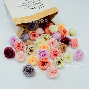 Tête de fleur de camélia artificielle Dongchen Crafts, 5 cm, fleur en soie pour accessoires de photographie de mariage, décoration intérieure - Product Image 4