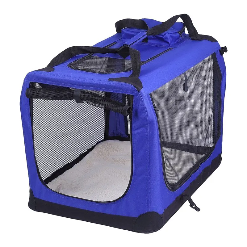 पोर्टेबल नरम कपड़े के साथ आसान तह कुत्ते वाहक यात्रा परिवहन बैग ऊन चटाई