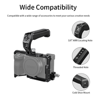 Kit complet en alliage d'aluminium Poyinco pour appareil photo A7C II/A7CR avec poignée supérieure, poignée latérale et plaque QR pour Arca-