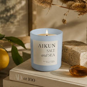 Emballage personnalisé de parfum AIKUN, logo, emballage moderne en cire de soja, minimaliste, premium, écologique, bougie aromatique en verre pour cadeau et décoration - Product Image 1