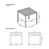 Pergola bioclimatique électrique entièrement automatique en aluminium avec toit à lames orientables pour terrasse, gazebo, balcon, jardin 3x3m, revêtement poudré