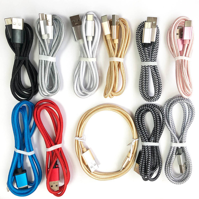 For iPhone Charger Cable,3ft 6ft 10ft Nylon Braided 2.4A USB Data Cord Cable for iPhone Charging Cable 1m 2m 3m