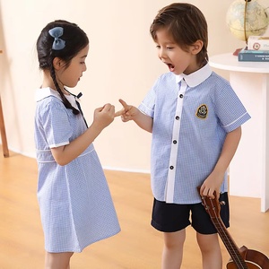 Đồng phục trường tiểu học mẫu giáo trẻ em đồng phục áo sơ mi quần Short váy phù hợp với bông trẻ em đồng phục trường học kích thước lớn - Product Image 3