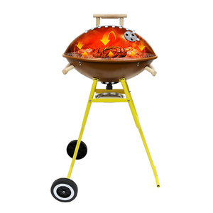 Mini barbecue portable en acier au charbon de bois, four à barbecue de style coréen moderne, émaillé en porcelaine, forme <span class=keywords><strong>ovale</strong></span>, pour extérieur - Product Image 3