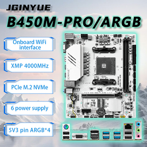Nouvelle <span class=keywords><strong>carte</strong></span> mère JGINYUE B450 AM4 M-ATX pour processeur de la série 2000-5000, double DDR4 RAM, PC de bureau <span class=keywords><strong>B450M</strong></span> PRO ARGB - Product Image 2