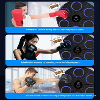GLSfitness HJ-X Machine d'entraînement de boxe interactive murale en cuir PU, lumineuse à LED, intelligente, musicale et étanche, pour la réduction du stress