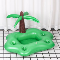 Porte-gobelet gonflable amusant pour piscine, en PVC, en forme de cocotier arc-en-ciel, pour fêtes