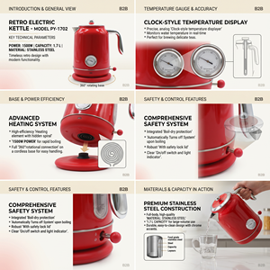 European Style Kettle Top Selling Household Water Heater Temperature Display for Home Kitchen Use Colored Jug 304 Stainless Stee - Product Image 3