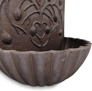 Fontana da Parete con Rubinetto, Lavello da Giardino in Ghisa 40 X 24 X 15 cm, Marrone Anticato, Illuminata con Acqua Corrente, Resistente alle Intemperie - Product Image 6