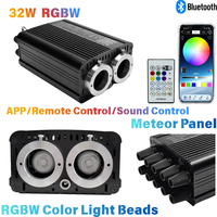 Kit d'éclairage LED à fibres optiques pour plafond de voiture, effet ciel étoilé scintillant, avec alliage d'aluminium, 32W RGB, télécommande via application, IP20, DC 12-24V