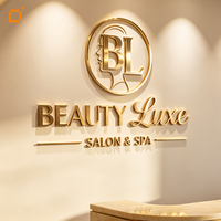 Lettres en relief rétroéclairées 3D, enseigne lumineuse personnalisée, fabricant sur mesure, logo lumineux en acier inoxydable avec halo LED pour hall d'hôtel
