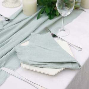 Hàng Có Sẵn Khăn Ăn Vải Gạc Vải Cotton Nhăn Mịn Mộc Mạc Hữu Cơ Cho Người Chạy Bộ Đám Cưới - Product Image 6