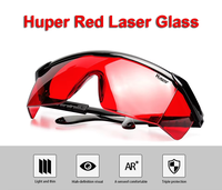 Lunettes de protection laser Huepar rouges réglables pour amélioration de la vision, lunettes de sécurité laser, lunettes de protection rotatives à lignes croisées