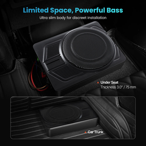 120W/100W/80W Car Power <strong>Amplifier</strong> Mini Powerful <strong>Bass</strong> Rms Car Audio Active Speaker Slim Ultra-thin Subwoofer Under Seat - Product Image 6