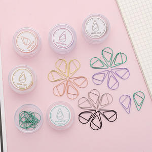 10 pièces/boîte créatif <span class=keywords><strong>goutte</strong></span> <span class=keywords><strong>d</strong></span>'<span class=keywords><strong>eau</strong></span> trombones support Mini métal signets mignon Kawaii livre marqueurs coréen papeterie étudiant article - Product Image 2