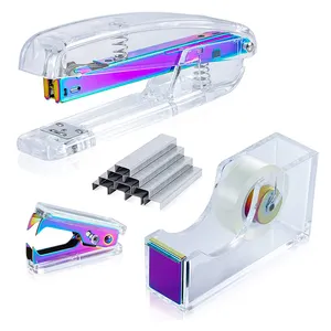 Wholesale Clear acrylic stapler rose gold transparent stapler