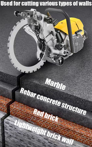 เครื่องตัดผนังคอนกรีต/อิฐแบบพกพา 400 มม. เครื่องยนต์เบนซิน 2 จังหวะ 92 ซีซี สำหรับงานดับเพลิงและรื้อถอน - Product Image 5