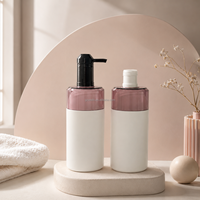 Nouvelle conception, bouteille en plastique HDPE personnalisée de 500 ml à col haut avec couvercle et pompe distributeur pour shampoing, gel douche, cosmétiques