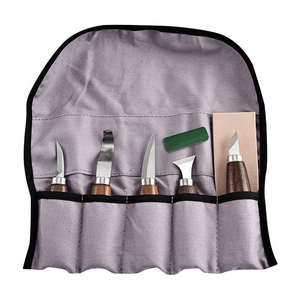 Ensemble de 6 couteaux à sculpter en bois et métal avec couteau à éplucher, cuillère, sac en tissu pour la sculpture sur bois et la sculpture sur argile - Product Image 5