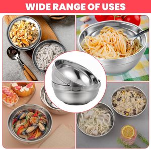 Tigelas de Sopa e Macarrão em Aço Inoxidável SS304 com Parede Dupla Isolada de 12cm, 13cm e 15cm, Tigelas para Salada e Arroz, Tigelas para Camping - Product Image 6