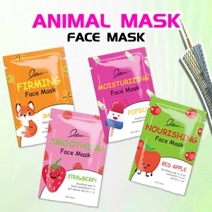 OEM/ODM Lustige Maske Benutzer definierte Tier gesichts maske Öl kontrolle Aufhellen Tiefe Feuchtigkeit spendende Haut Koreanische Gesichts blatt maske
