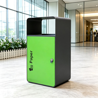 Conteneur à déchets en métal écologique vert de 67 L avec serrure, design moderne et luxueux pour une utilisation commerciale en intérieur/extérieur pour le recyclage