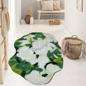 Tapis floqué style mousse, forme irrégulière, fibre de polyester, résistant aux taches, antidérapant, pour chambre à coucher, salon, décoration intérieure - Product Image 2