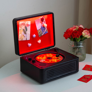 <span class=keywords><strong>Lecteur</strong></span> <span class=keywords><strong>CD</strong></span> magnétique rétro en bois, système musical de bureau, album Kpop, stéréo portable, cadeau d'anniversaire pour la maison ou le bureau - Product Image 5