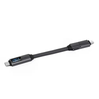 Kabel Pengisian Daya Super Cepat Nylon Braided Tipe C 240W Chip E Marker 80Gbps Layar 4K Konduktor Tembaga Murni untuk Komputer