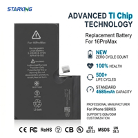 Batterie Li-ion polymère interne OEM pour 6G 7G 8 12 13 14 15 16promax, 0 cycle, puce TI, haute performance, 100 % de santé, en stock