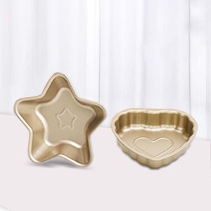 Heart Shape Star Cake Mold Non Stick Mini Cake Making Baking Tool 2 Pieces - Product Image 2