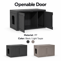 Grande maison pour chat avec armoire intégrée pour litière, abri caché pour chat, banc de rangement pour chats d'intérieur