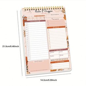 Agenda quotidien A5 à spirale, carnet minimaliste pour la gestion du temps, organisateur de cadeaux - Product Image 1
