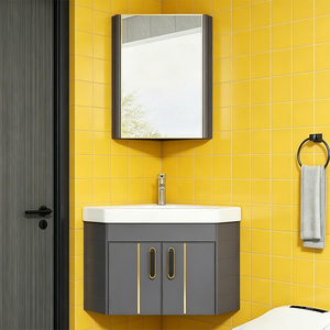 Excelente Gabinete <span class=keywords><strong>de</strong></span> Baño Triangular <span class=keywords><strong>de</strong></span> Pared, Resistente a la Humedad y Duradero, con <span class=keywords><strong>Lavabo</strong></span>, <span class=keywords><strong>de</strong></span> Gran Calidad - Product Image 4