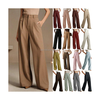 Nouvelle Arrivée 2026 – Pantalon de Costume Formel Taille Haute Ample Extensible Anti-Plis Lavé pour Femme, Idéal pour le Bureau et le Travail