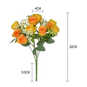 <strong>Artificial</strong> Fashion Silk Rose <strong>Flower</strong> Bouquet New Designed Wholesale Price Silk Garden <strong>Table</strong> <strong>Centrepiece</strong> Faux Rose Bouquet - Product Image 2