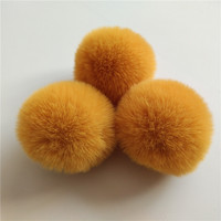 Faux lapin fausse fourrure pompons 3.5cm artificielle en peluche moelleux pompon boules pour porte-clés chapeaux téléphone breloques bricolage fournitures de couture