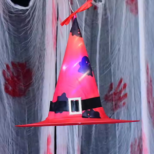 Kostum pesta Halloween bersinar, properti gaun pesta Halloween, topi penyihir bersinar gantung untuk anak-anak dan dewasa, dekorasi pohon <span class=keywords><strong>Prom</strong></span> - Product Image 1