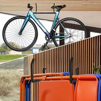 Crochet de rangement robuste en acier recouvert de vinyle pour échelle, vélo, chaise pliante, support à outils, crochet à vis pour garage, fourni par l'usine