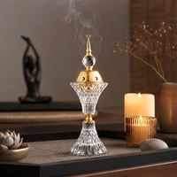 Quemador de Incienso de Cristal Jingpai de Lujo, Cristal K9 Transparente, Diseño Moderno, Adorno para Escritorio/Mesa, Decoración de Interiores, Meditación