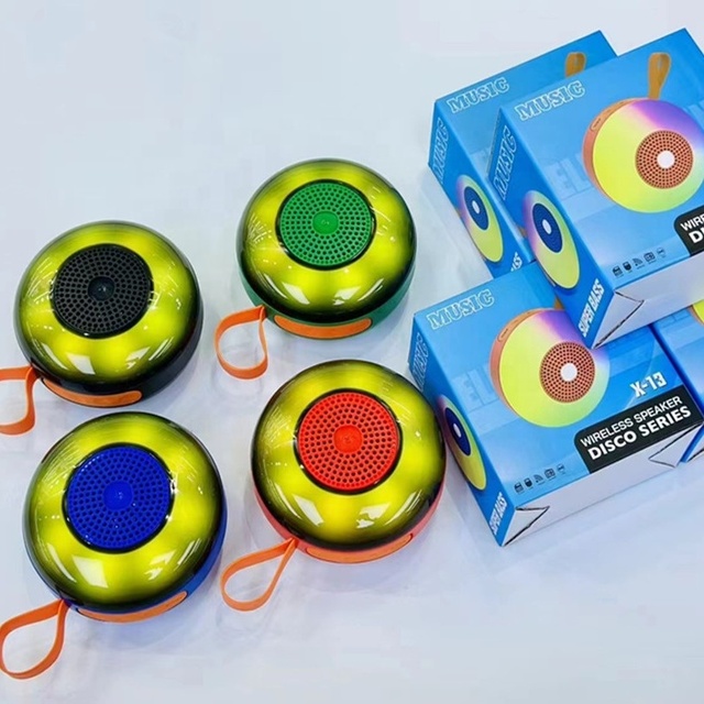 Wholesale Waterproof RGB LED Mini Speaker with Card Slot & AUX Input for 5.0 1000-2000mAh Battery for Home Outdoor Travel