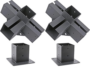 Support d'angle à Angle droit à 4 voies en acier inoxydable avec vis pour support de Pergola à faisceaux de <span class=keywords><strong>bois</strong></span> 4*4 - Product Image 1